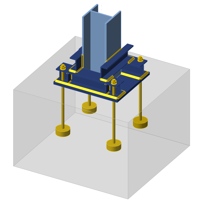 Heavy anchoring with a base plate IDEA StatiCa